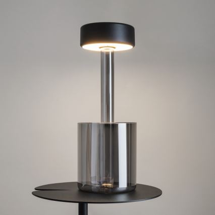 Maytoni MOD229TL-L3B3K3 - LED Himmennettävä ladattava kannattava pöytävalaisin LED/3W/5V 2200-4000K musta/harmaa