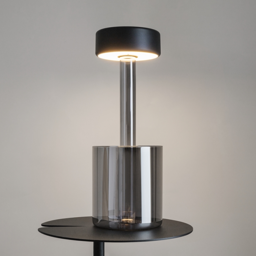 Maytoni MOD229TL-L3B3K3 - LED Himmennettävä ladattava kannattava pöytävalaisin LED/3W/5V 2200-4000K musta/harmaa