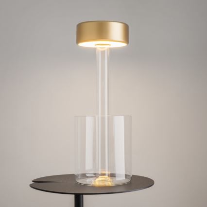 Maytoni MOD229TL-L3G3K1 - LED Himmennettävä ladattava kannattava pöytävalaisin LED/3W/5V 2200-4000K kulta/läpinäkyvä