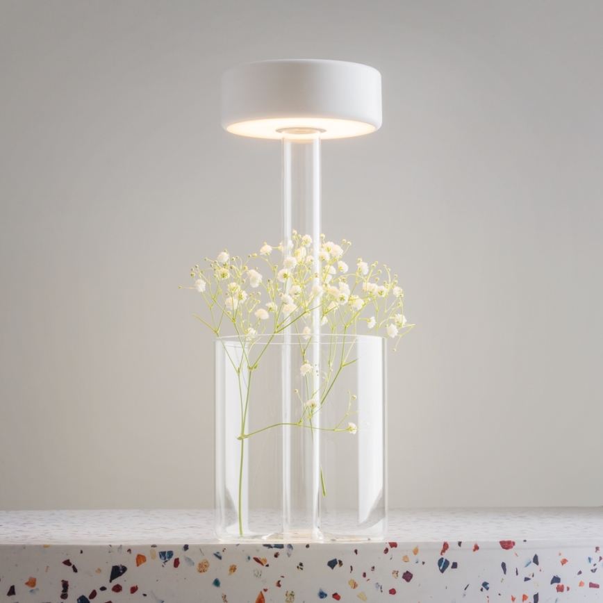 Maytoni MOD229TL-L3W3K1 - LED Himmennettävä ladattava kannattava pöytävalaisin LED/3W/5V 2200-4000K valkoinen/läpinäkyvä