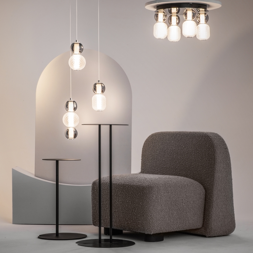 Maytoni MOD273CL-L60CH3K - LED-kattovalaisin DROP 4xLED/15W/230V halkaisija 43 cm kiiltävä kromi