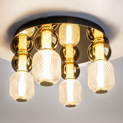 Maytoni MOD273CL-L60G3K - LED-kattovalaisin DROP 4xLED/15W/230V halkaisija 43 cm kulta