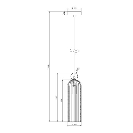 Maytoni MOD302PL-01GR - Kattokruunu johdossa ANTIC 1xE14/40W/230V kulta/harmaa