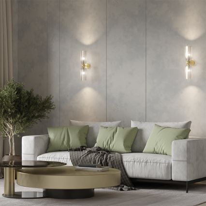 Maytoni MOD302WL-02CG - Seinävalaisin ANTIC 2xE14/40W/230V kulta/beige