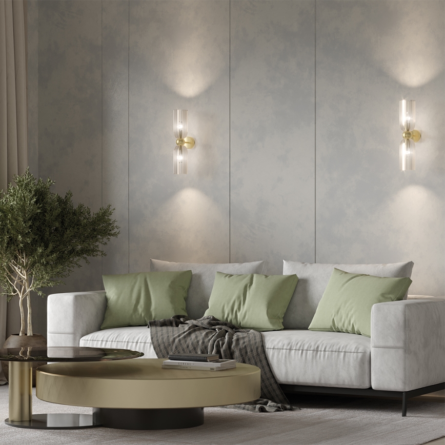 Maytoni MOD302WL-02CG - Seinävalaisin ANTIC 2xE14/40W/230V kulta/beige