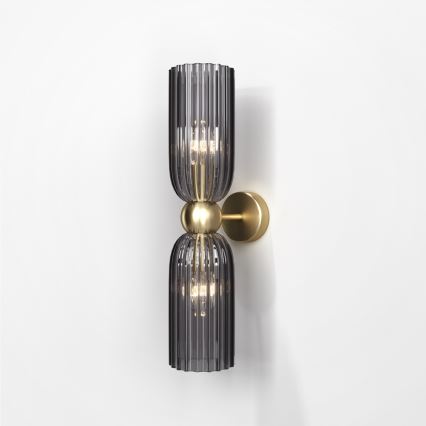 Maytoni MOD302WL-02GR - Seinävalaisin ANTIC 2xE14/40W/230V kulta/harmaa