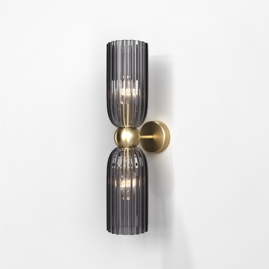 Maytoni MOD302WL-02GR - Seinävalaisin ANTIC 2xE14/40W/230V kulta/harmaa