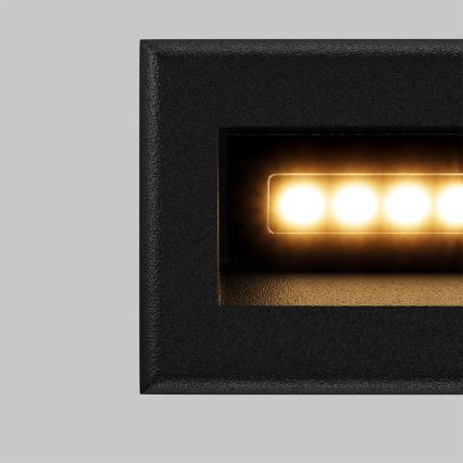 Maytoni O045SL-L3B3K - Upotettu LED-ulkovalo BOSCA LED/3W/230V 3000K IP65 musta