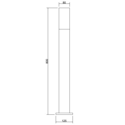 Maytoni O418FL-01GR1 - Ulkovalaisin WILLIS 1xE27/60W/230V 80 cm IP54 antrasiitti