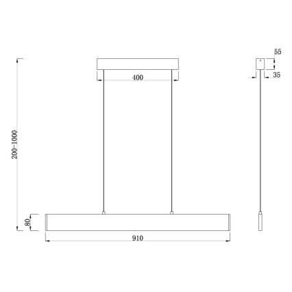 Maytoni P010PL-L23G3K - LED-kattokruunu johdossa STEP LED/23W/230V 3000K 91 cm kulta