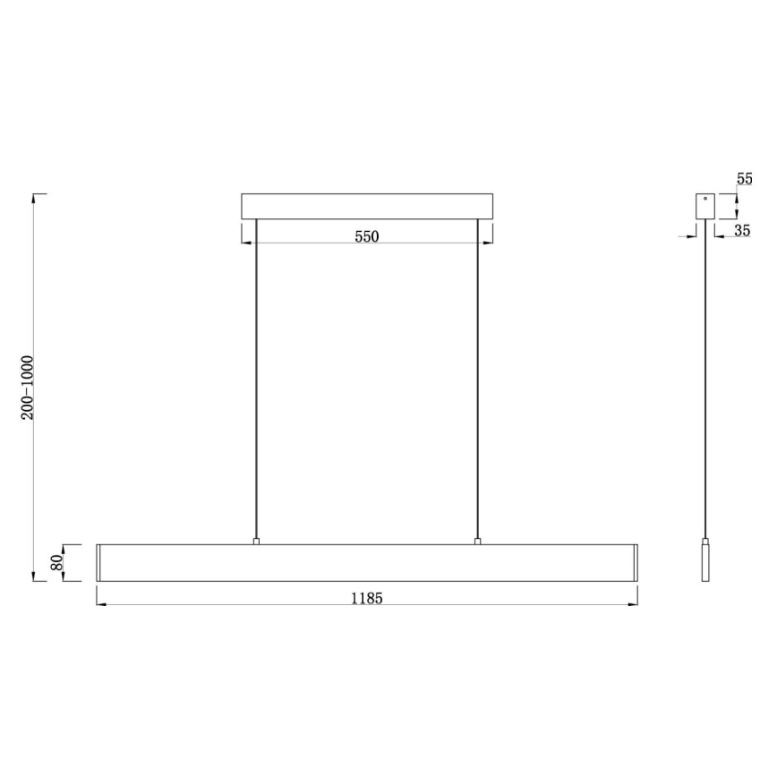 Maytoni P010PL-L30W4K - LED-kattokruunu johdossa STEP LED/30W/230V 4000K 118,5 cm valkoinen