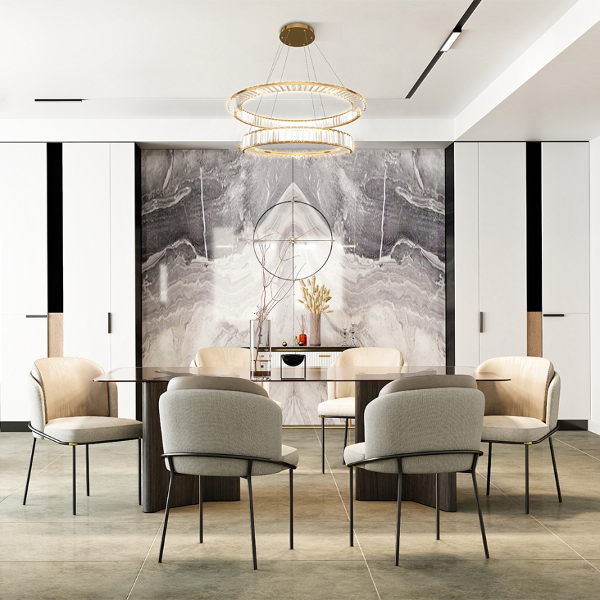 Maytoni P097PL-L90G4K - LED-kattokruunu johdossa KRONE LED/90W/230V CRI 90 halkaisija 80,5 cm kulta