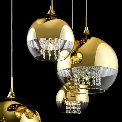Maytoni P140-PL-170-5-G - Kattokruunu johdossa FERMI 5xE27/60W/230V kulta