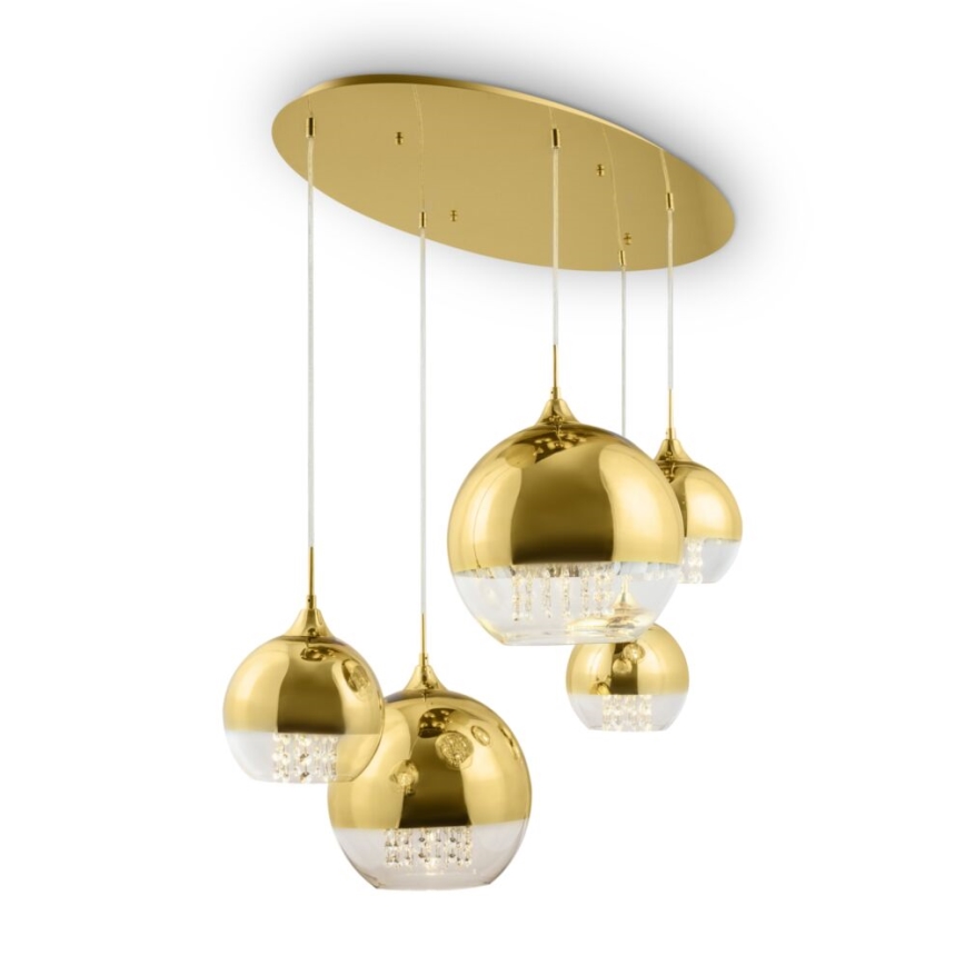 Maytoni P140-PL-170-5-G - Kattokruunu johdossa FERMI 5xE27/60W/230V kulta
