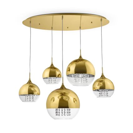 Maytoni P140-PL-170-5-G - Kattokruunu johdossa FERMI 5xE27/60W/230V kulta