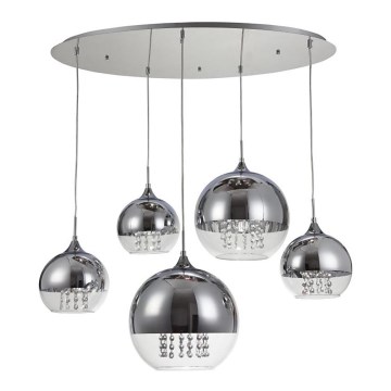 Maytoni P140-PL-170-5-N - Kattokruunu johdossa FERMI 5xE27/60W/230V kiiltävä kromi