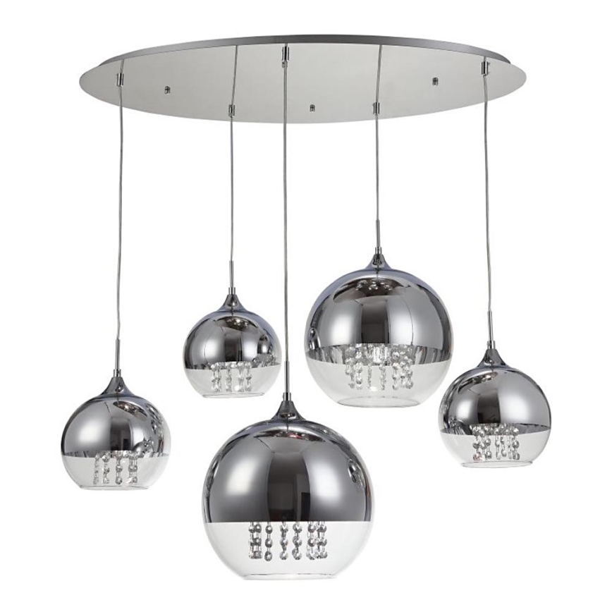 Maytoni P140-PL-170-5-N - Kattokruunu johdossa FERMI 5xE27/60W/230V kiiltävä kromi