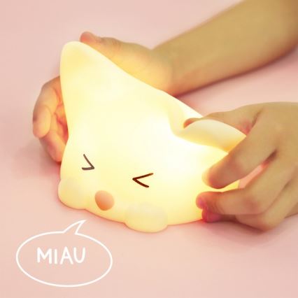 MegaLight - LED RGB Himmennettävä ladattava lasten kosketus lamppu CATTY CAT LED/5V