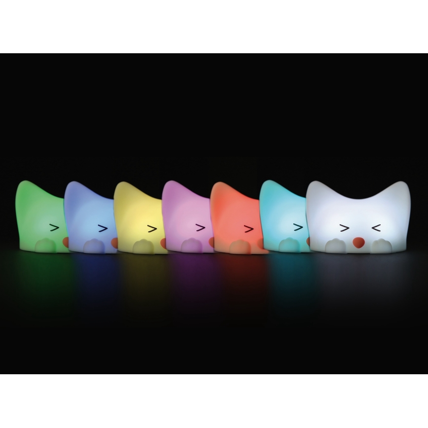 MegaLight - LED RGB Himmennettävä ladattava lasten kosketus lamppu CATTY CAT LED/5V