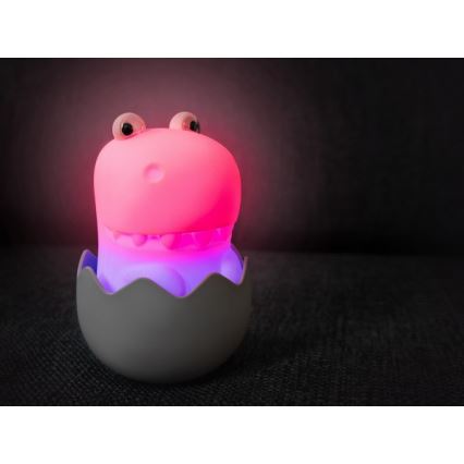 MegaLight - LED RGB Himmennettävä ladattava lasten kosketus lamppu DIGGY DINO LED/5V