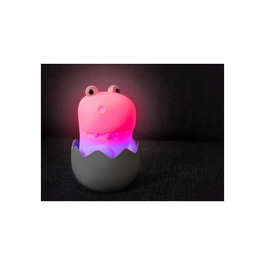 MegaLight - LED RGB Himmennettävä ladattava lasten kosketus lamppu DIGGY DINO LED/5V