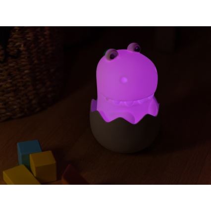 MegaLight - LED RGB Himmennettävä ladattava lasten kosketus lamppu DIGGY DINO LED/5V