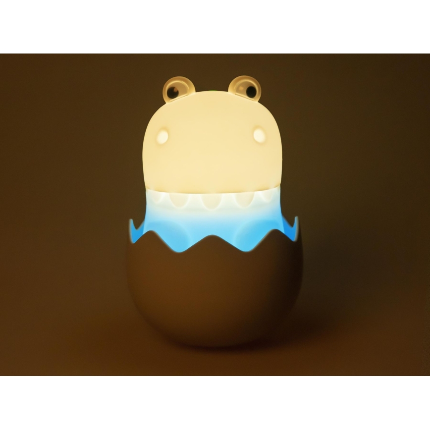 MegaLight - LED RGB Himmennettävä ladattava lasten kosketus lamppu DIGGY DINO LED/5V