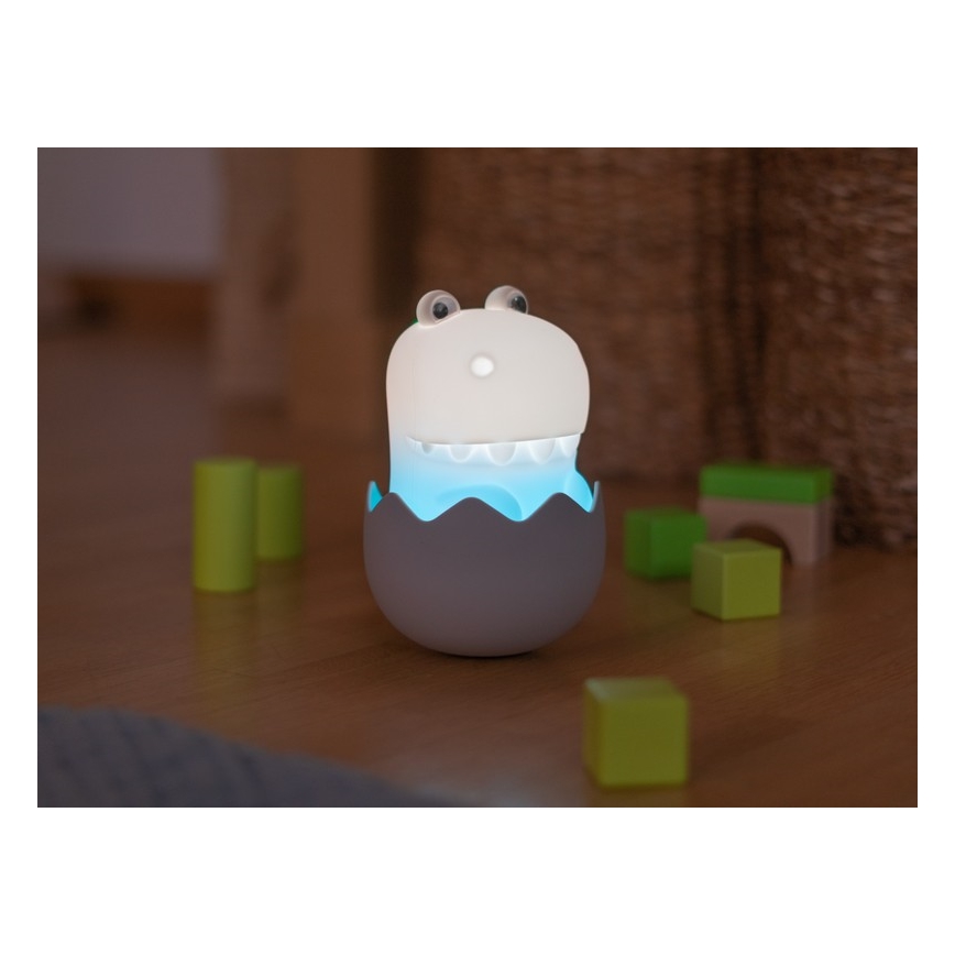 MegaLight - LED RGB Himmennettävä ladattava lasten kosketus lamppu DIGGY DINO LED/5V