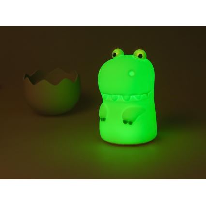 MegaLight - LED RGB Himmennettävä ladattava lasten kosketus lamppu DIGGY DINO LED/5V