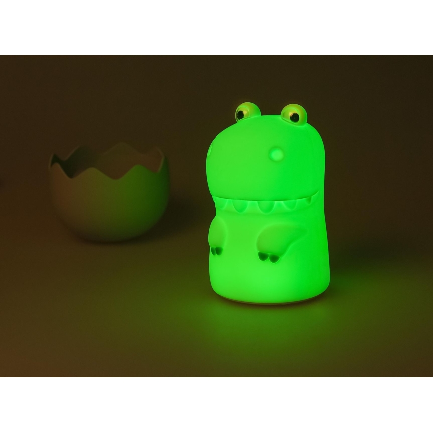 MegaLight - LED RGB Himmennettävä ladattava lasten kosketus lamppu DIGGY DINO LED/5V