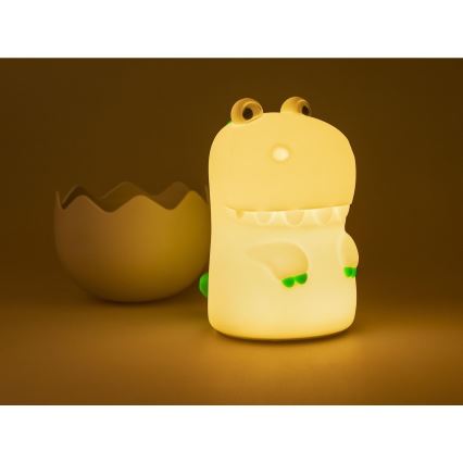 MegaLight - LED RGB Himmennettävä ladattava lasten kosketus lamppu DIGGY DINO LED/5V