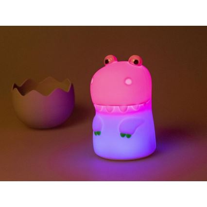MegaLight - LED RGB Himmennettävä ladattava lasten kosketus lamppu DIGGY DINO LED/5V