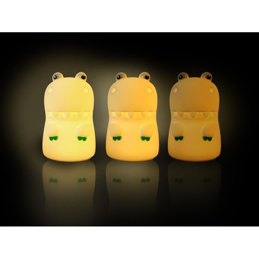 MegaLight - LED RGB Himmennettävä ladattava lasten kosketus lamppu DIGGY DINO LED/5V