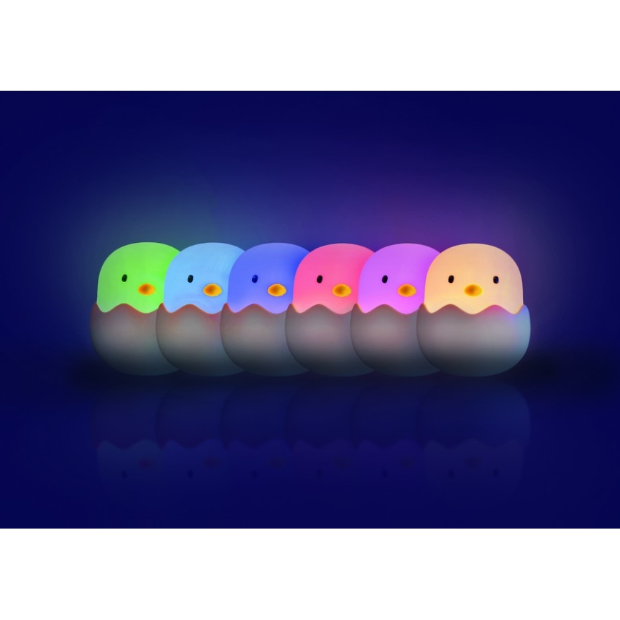 MegaLight - LED RGB Himmennettävä ladattava lasten kosketus lamppu EGGY EGG LED/5V
