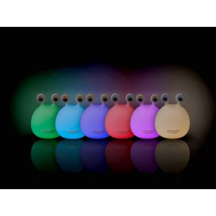 MegaLight - LED RGB Himmennettävä ladattava lasten kosketus lamppu MOMO MOON LED/5V