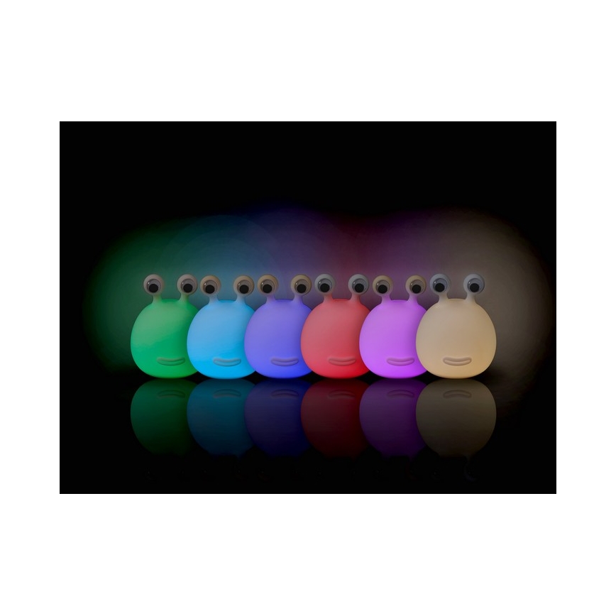MegaLight - LED RGB Himmennettävä ladattava lasten kosketus lamppu MOMO MOON LED/5V