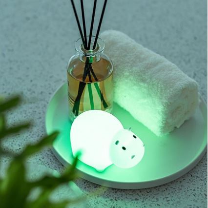 MegaLight - LED RGB Ladattava lasten kosketus kylpyamme lamppu SWIMMY HIPPO LED/5V IP67