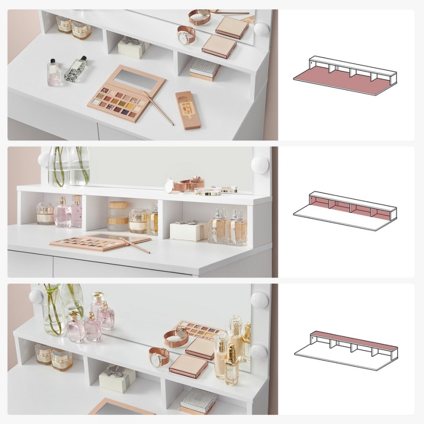 Meikkipöytä HATOR, valkoinen