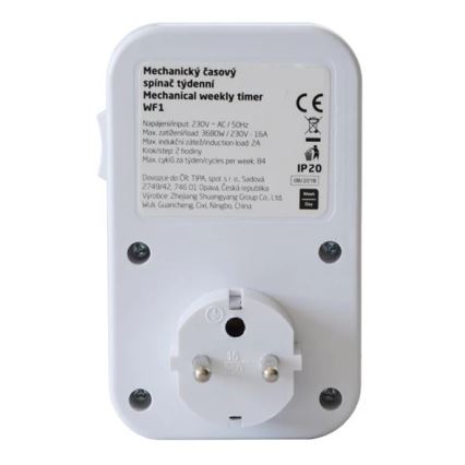 Mekaaninen ajastinkytkin viikoittain 16A/230V