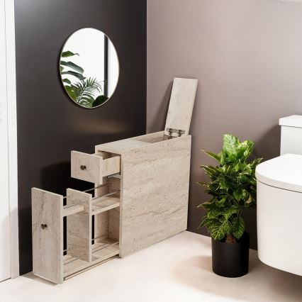 MELODY-kylpyhuonekaappi, beige marmorikuvio