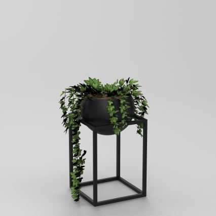 Metallinen kukkaruukku 51,3x29 cm musta