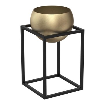 Metallinen kukkaruukku 51,3x29 cm musta/kultainen