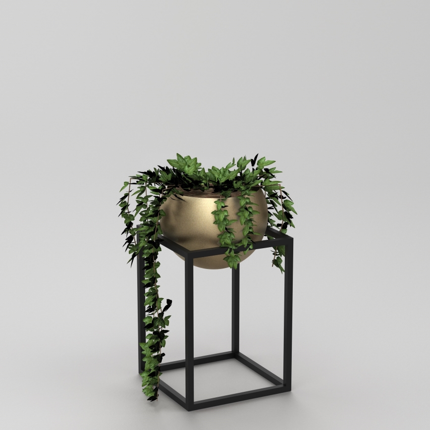 Metallinen kukkaruukku 51,3x29 cm musta/kultainen