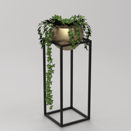 Metallinen kukkaruukku 81,3x29 cm musta/kultainen