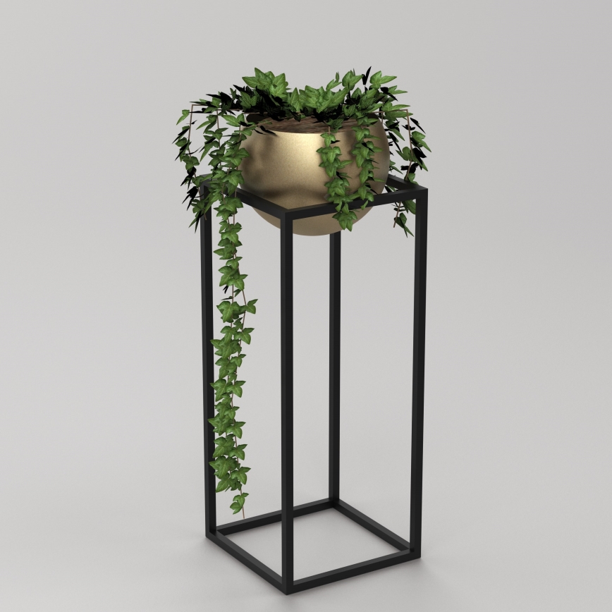 Metallinen kukkaruukku 81,3x29 cm musta/kultainen
