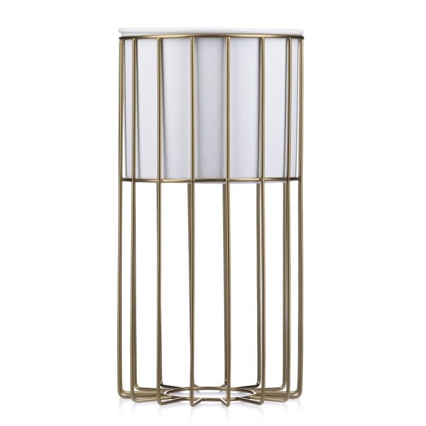 Metallinen kukkaruukku LOFT 42x20 cm kulta/valkoinen