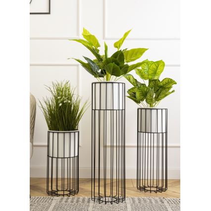 Metallinen kukkaruukku LOFT 42x20 cm musta/valkoinen