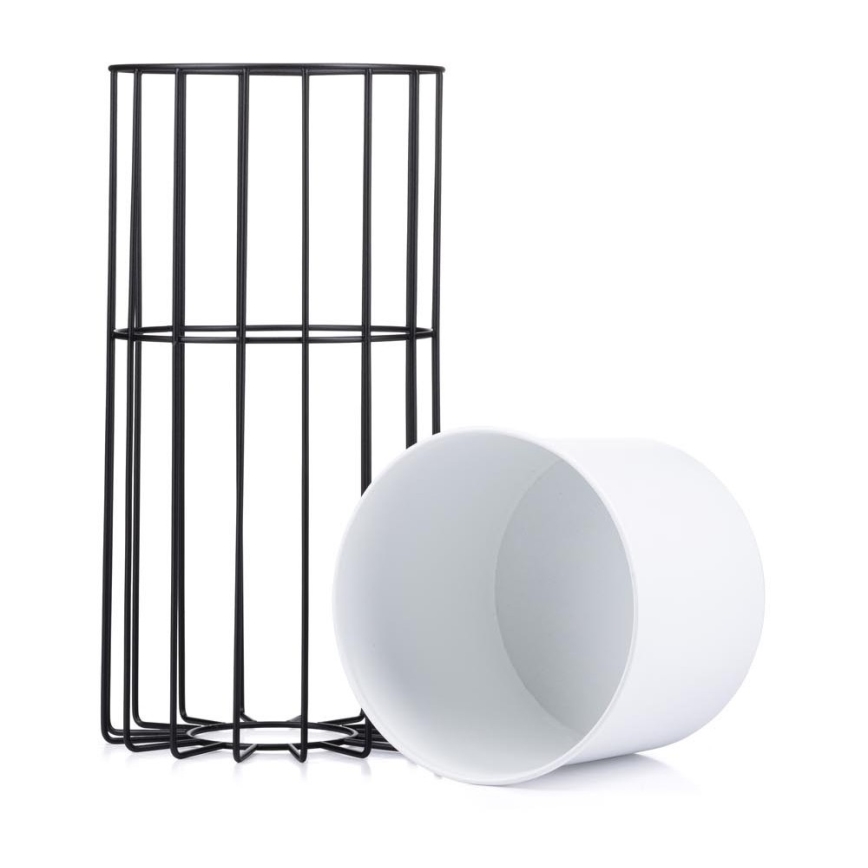 Metallinen kukkaruukku LOFT 42x20 cm musta/valkoinen