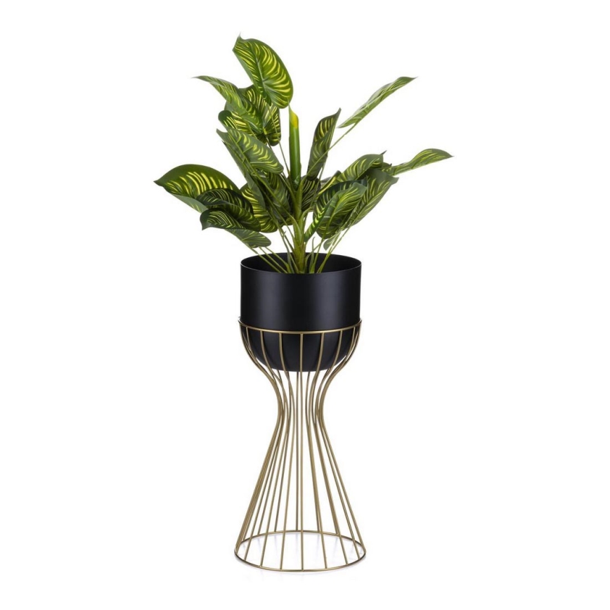 Metallinen kukkaruukku LOFT 46x20 cm kulta/musta