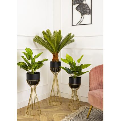 Metallinen kukkaruukku LOFT 46x20 cm kulta/musta